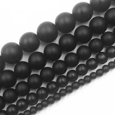 Perline distanziatrici sciolte con ago in pietra naturale al 100% da 16" filo 4 6 8 10 12 mm