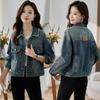 Spring and autumn new retro temperament high-end jacket early autumn short popular top polished denim jacket women