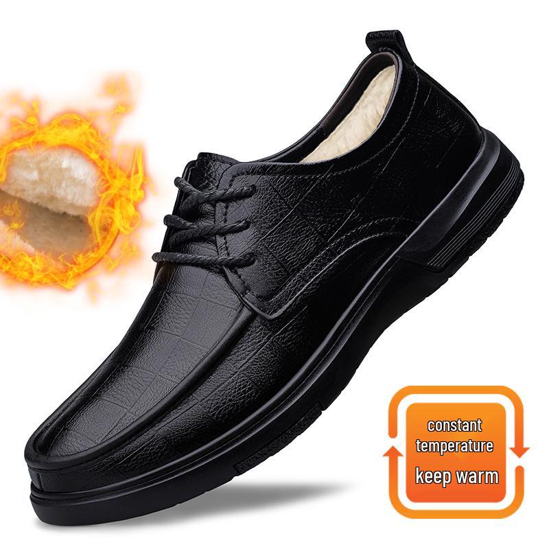Herren Schnür-Loafer aus echtem Leder - Bequeme Rindsleder Business-Schuhe