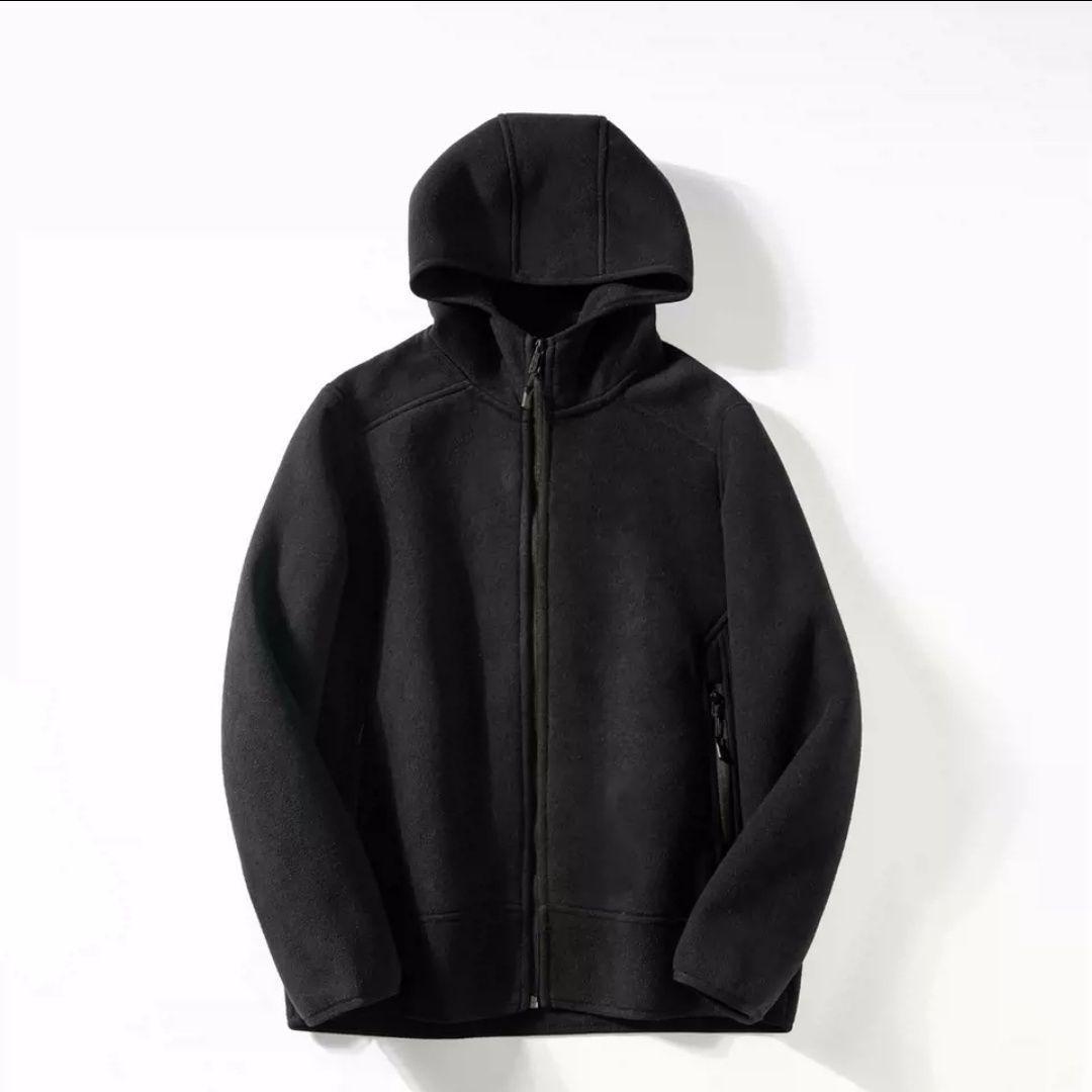 

Couple s Double-Sided Heavyweight Hooded Fleece Cardigan for Autumn/Winter S (90-105 Jin) чорний