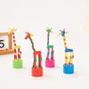 Wooden Dancing Giraffe Toy Elastic Rope Giraffe Puppet Toy Toddlers Boys Girls Educational Press And Swing Animal Toy