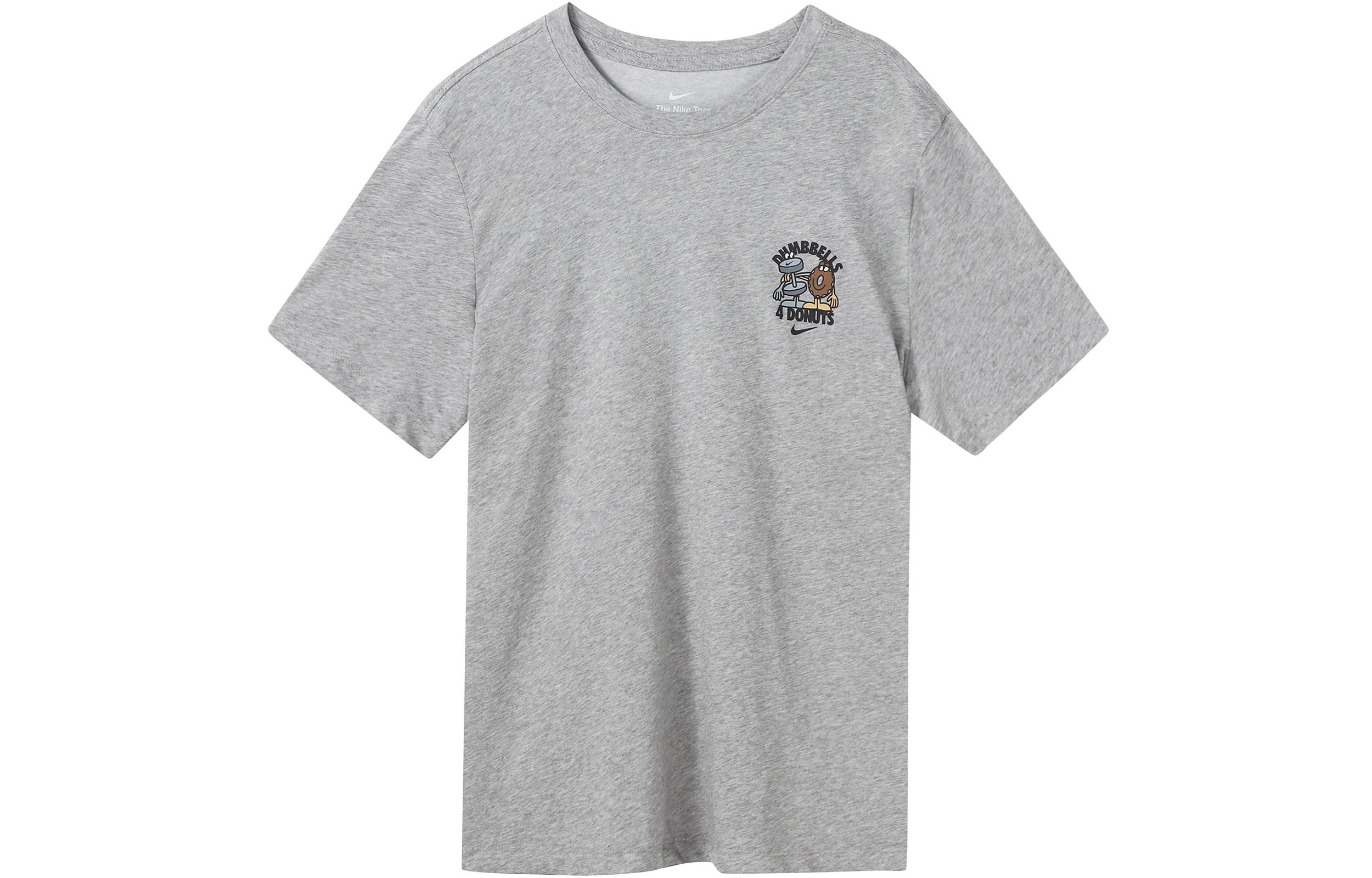 

Nike T Shirts Men s Gray Crew Neck Moderate Straight Fit FD0139-063 M