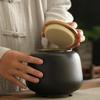 Retro Black Ceramic Tea Pot Sealed Pu'er Tea Container Household Storage Jar Traditional Chinese Tea Set Decor