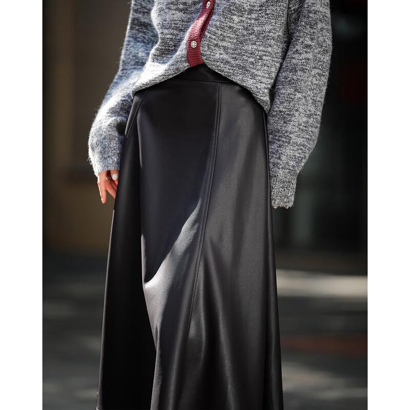 Demana Women s Glossy PU A-line Skirt L