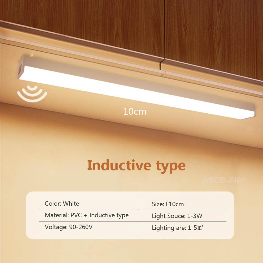 LED Intelligent Body Sensor Cabinet Light USB Charing Night Light Rechargeable For Kitchen Closet Cabinet Wine Cooler Bedroom