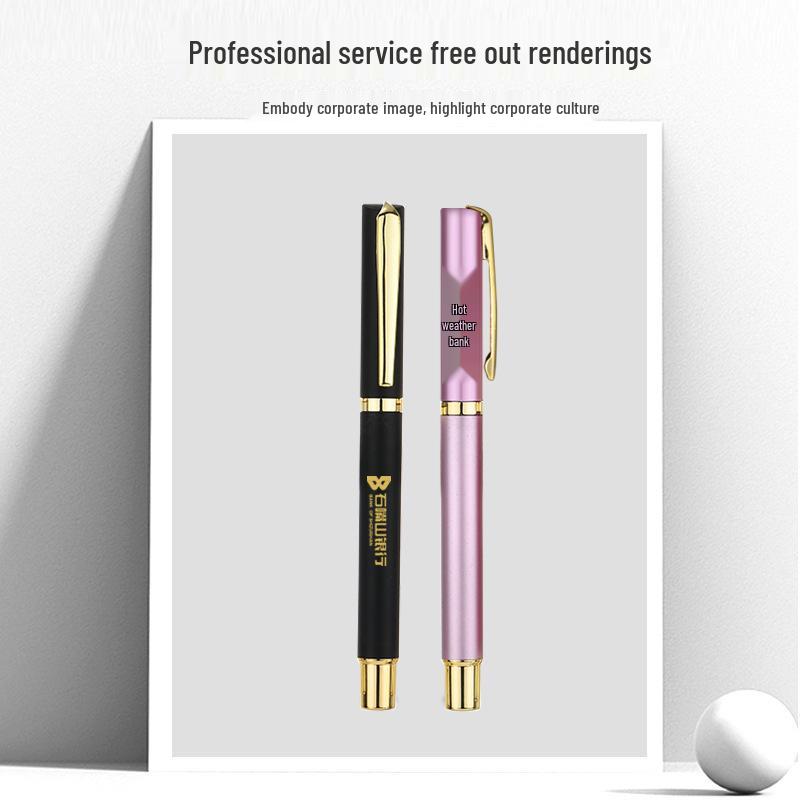 Premium Business Office Stationery Set: Metal Ballpoint Pen with Custom Logo Printing for Events