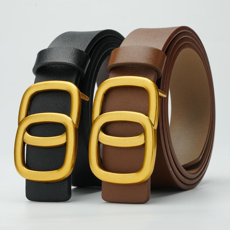 Women's Belt Dress Smooth Buckle Women's Skirt and Decorative Women's Belt Versatile Thin Belt