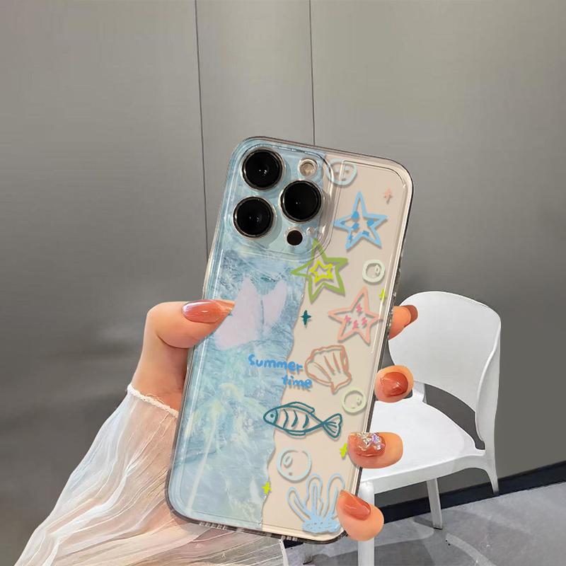 Marine Life Phone Case For IPhone 17 16 15 14 Plus 13 12 11 Pro MAX 16E 17E 17Air Phone Cover Soft Coque Funda