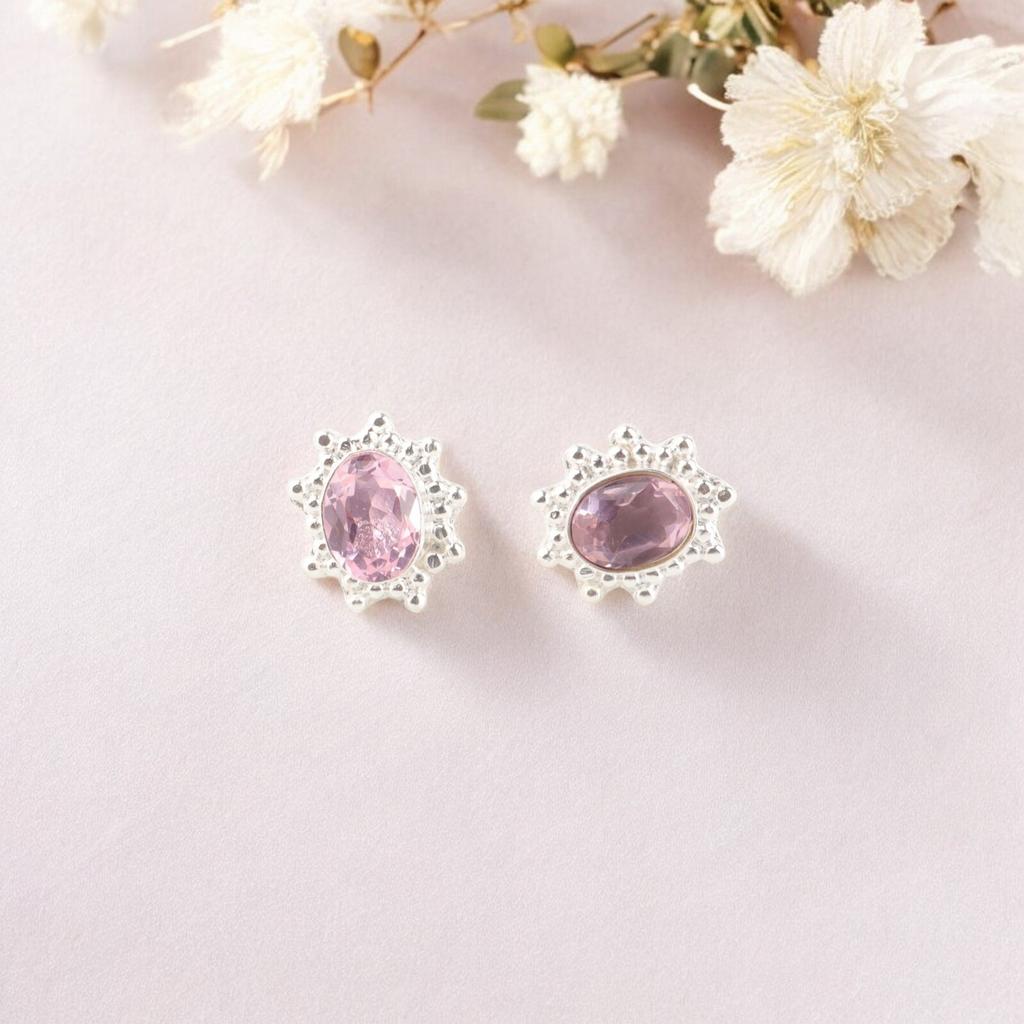 Morganite Gemstone 925 Sterling Silver Jewelry Handcrafted Girls Earrings 0.54" EE-151-7