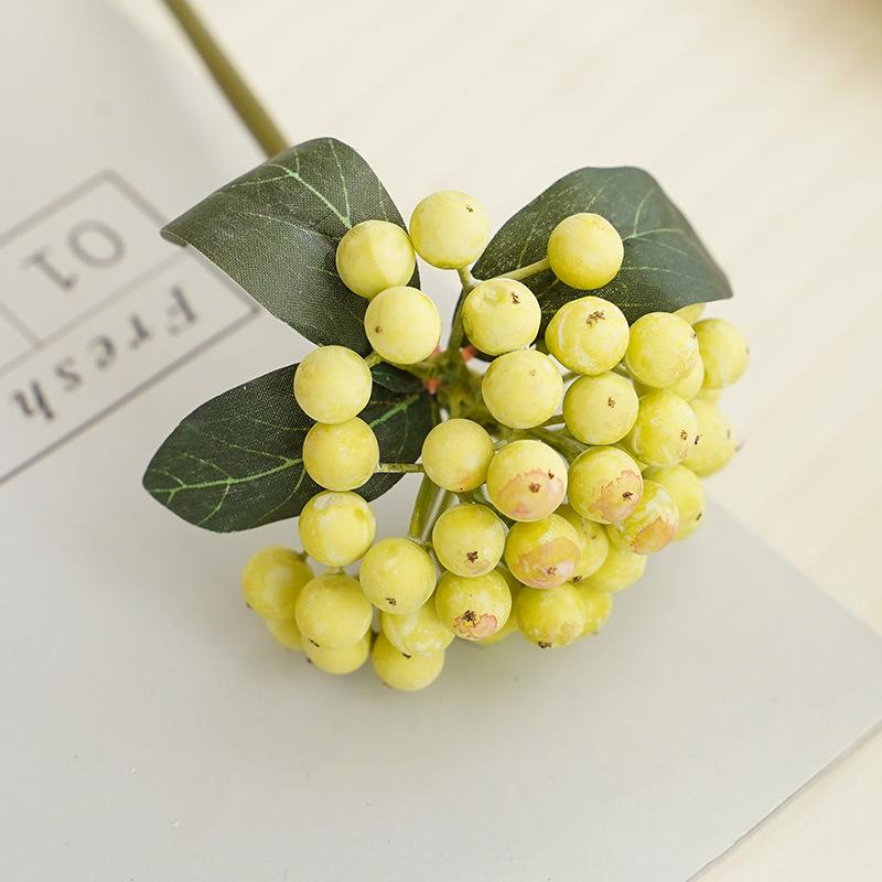 Foam Berry Fruit Bunch Branch Artificial Flower Mini Plants Christmas Decorative Accessory for Wedding Flower Arrangements Gift