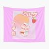 Arazzo Carino al Latte di Fragola Cartone Animato Rosa Fragola Appeso a Parete Arte per Stanza di Bambine Adolescenti Decorazione Coperta da Parete Rosa