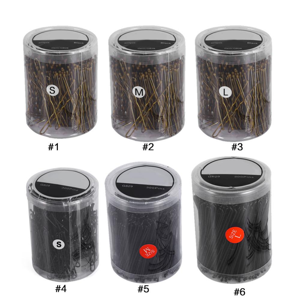 300Pcs U Shape Hair Clips Pins for Women Girls Bride Hair Styling Accessories Black Gold Brown Hairpins Metal Barrettes