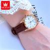 OLEVS Women Watches Elegant Fashion Leather Strap Small Dial Original Brand Quartz Wristwatch for Lady Waterproof Luminous Date