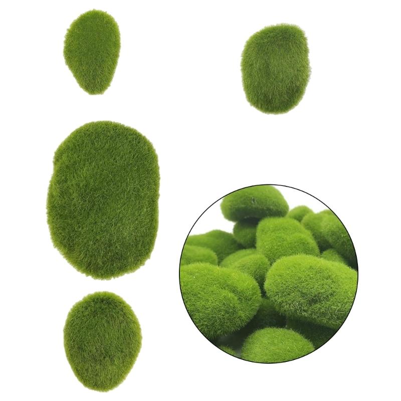 Pack Of 40 Artificial Moss Stones Mini Landscape Decoration For Aquarium Terrarium Craft Projects