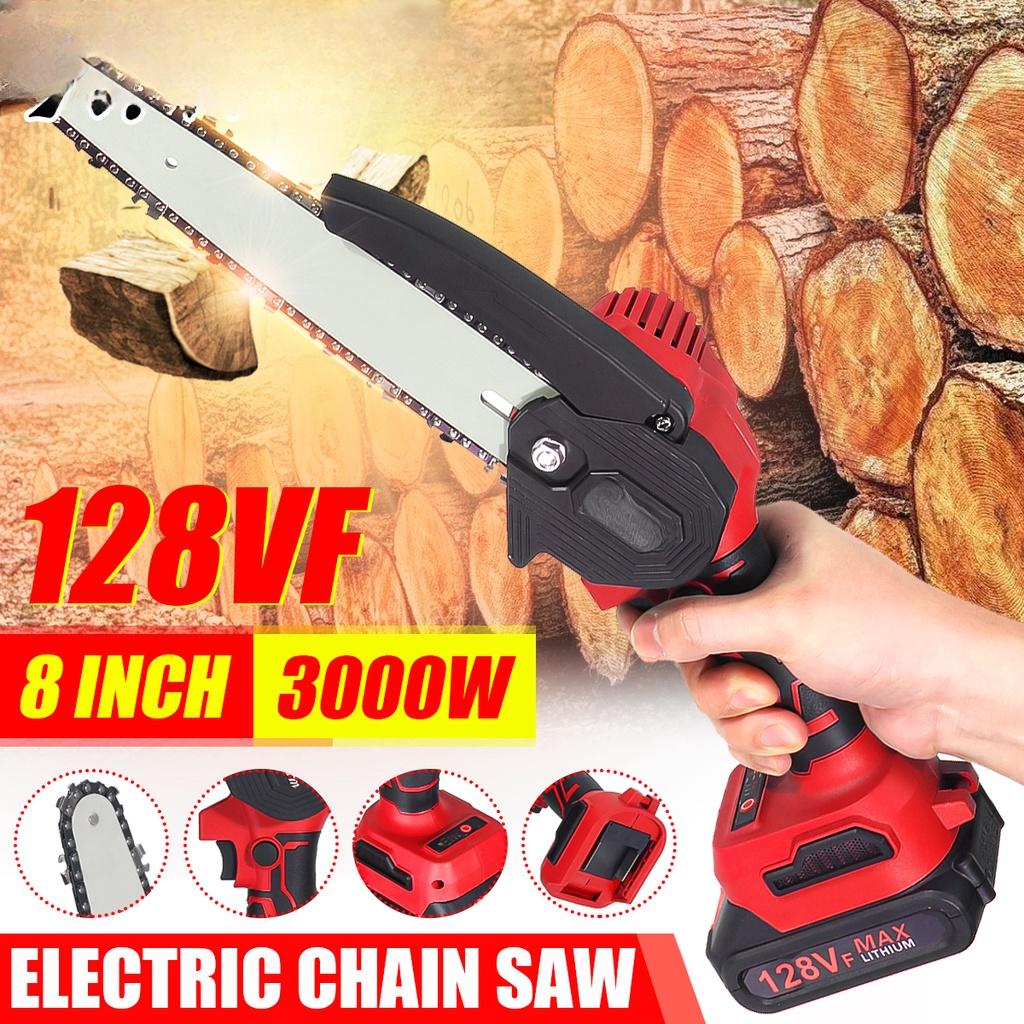 

3000 Вт 8 дюймов Бесщеточная мини-электропила с регулируемой скоростью Обрезная пила 128VF Аккумуляторные инструменты для деревообработки синий