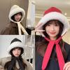 Korean Trendy Strap Warm Hat Ear Protection Cap Thickened Fleece-lined Bucket Hats Casual Versatile Ear Flap Cap Crossbody Bag