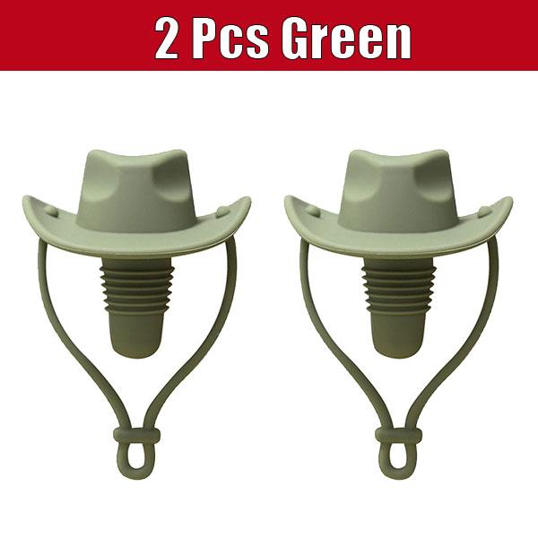 2 Pack Cowboy Hat Wine Stoppers Reusable Silicone Champagne Whiskey Stopper Leakproof Sealer Wine Tips Lids Christmas Gift