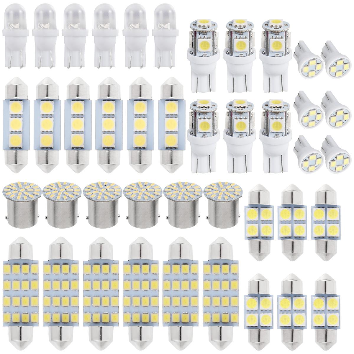 

42Pcs LED Car Interior Lights T10 6000K SMD LED Xenon White Interior Light Bulbs Replacement License Plate Reading Light Bulb
