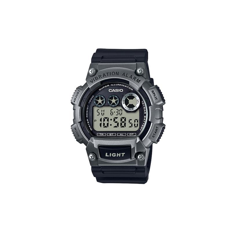 

Casio YOUTH series-three eyes, 100 meters waterproof, quartz movement, resin strap, Japanese and Korean watch, men s watch, black dial W-735H-1A3 чёрный