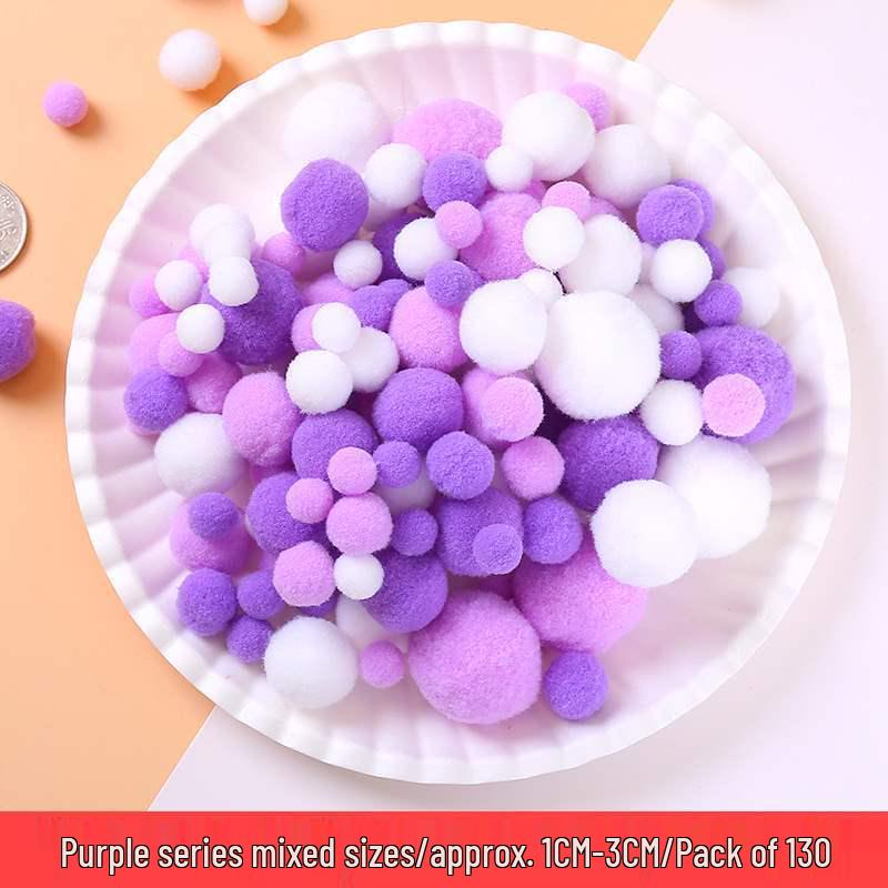 Mixed Color Fluffy Pom Poms: High Elasticity Handmade Plush Balls for DIY Decorative Accessories