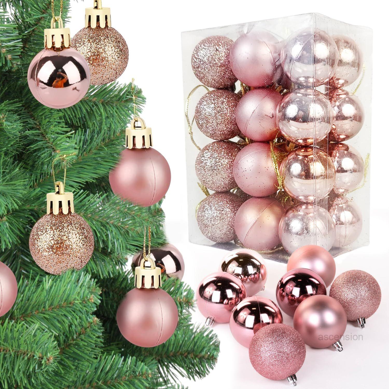 

Pack of 24 Christmas Tree Decoration Balls Ornaments Hanging Props Xmas Tree Décor Accessories - Christmas Decorations Items for Home Decor Office
