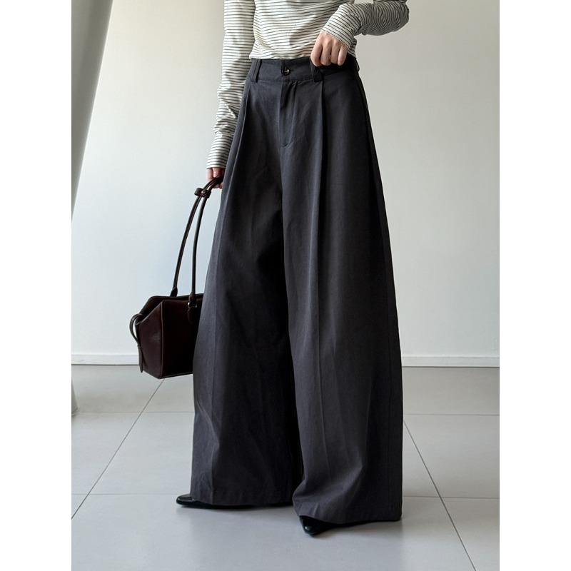 Tachibana, Early Spring New Retro Casual Pants New Wide-leg Pants Loose Trousers High Waist Casual