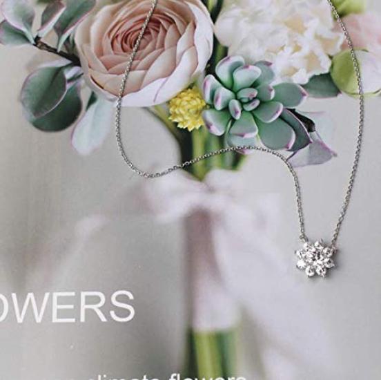 Avance Flower Stone Earrings Necklace with Zirconia for Women (Necklace)