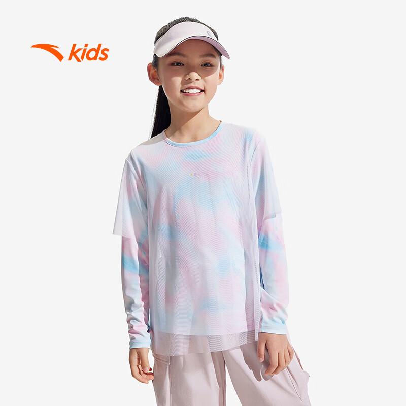 Anta Girls' 2025 Floral Faux Two-Piece Long Sleeve T-Shirt