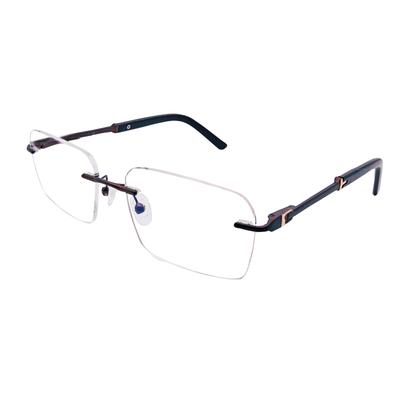 RSINC Unisex Rimless Metal Frame Fashion Optical Tom Brown Brown 55-17-142 IB-16 B0DK2ZV6X4