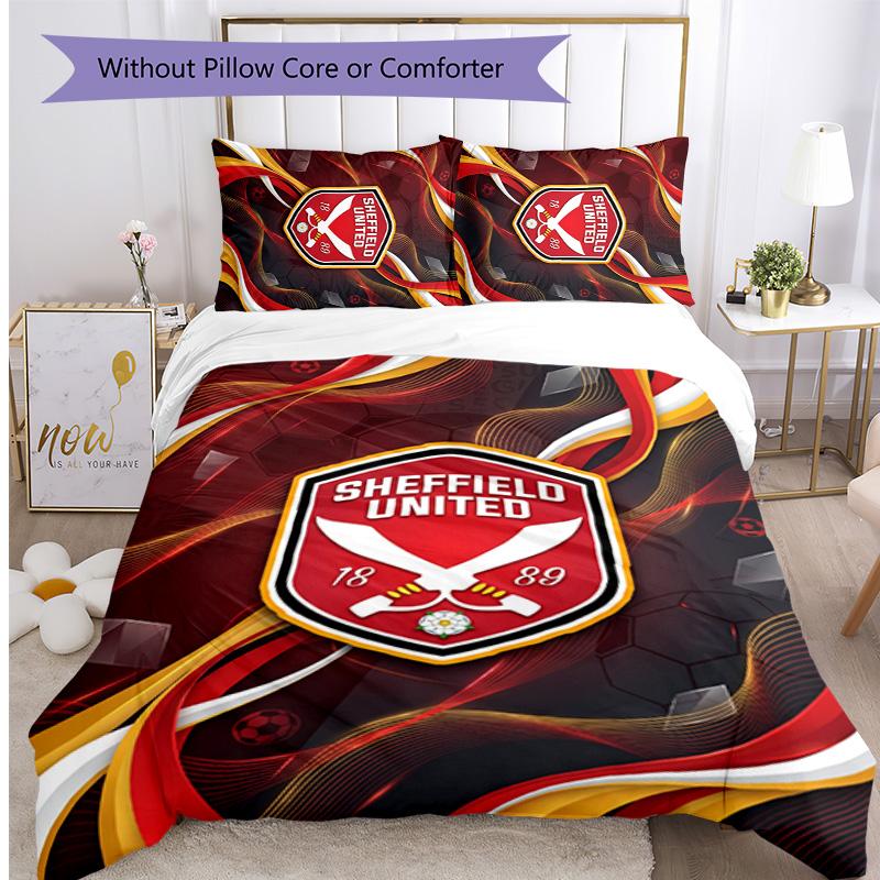 Ensemble de literie 3 pièces imprimé Sheffield United Football, Ensemble de housse de couette de chambre confortable et respectueux de la peau