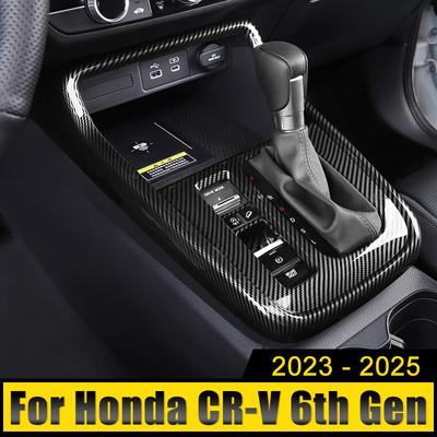 Honda CR-V CRV 6. Nesil 2023 2024 2025 Hibrit ABS Karbon Araba Vites Kutusu Paneli Kapak Kılıf Trim Çerçeve Çıkartmaları Aksesuarlar İçin