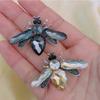 1pc Creative Cute Bee Brooch Fashion Crystal Insect Rhinestone Corsage Women Coat Suit Accessories Pin Vintage Enamel Animal Brooch
