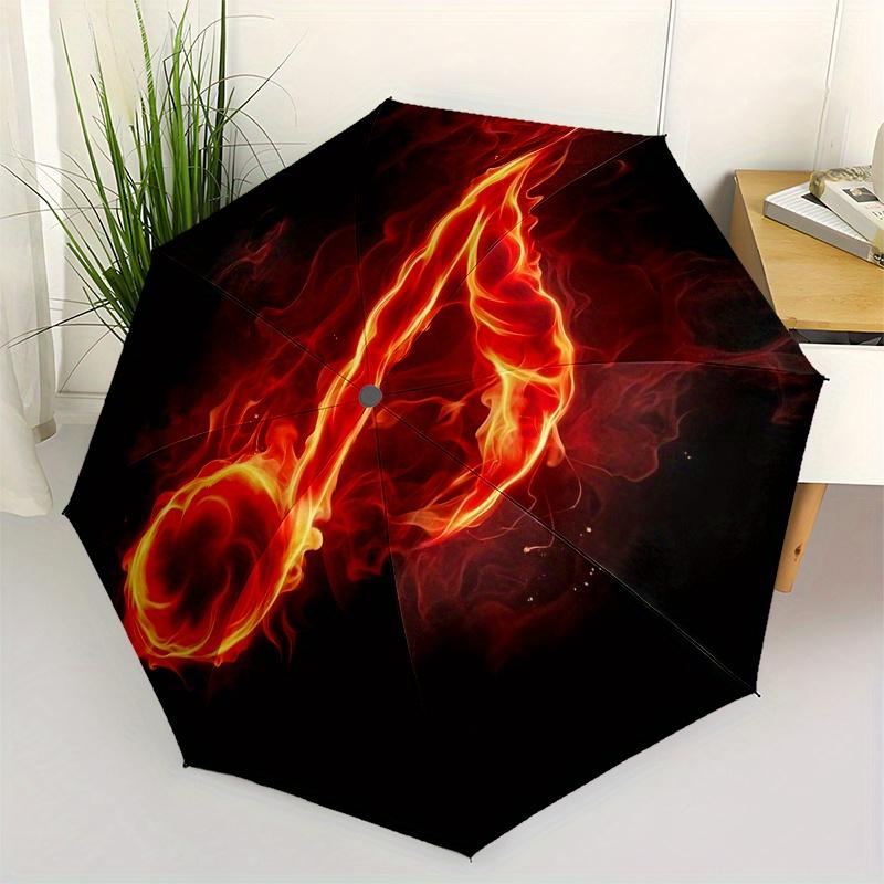 

Flame Note themed, Eight ribbed, Self folding Umbrella Is Suitable for Everyday Outdoor Use and Is An Ideal Gift for Friends and Family, As