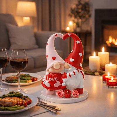 Romantische Valentinstagsdeko Harz Herz-Ornament Liebhaber Gnom Figuren Liebhabergeschenk