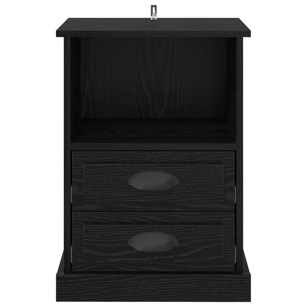 Nightstand Set of 2 Black Oak Effect 36 x 43 x 60 cm