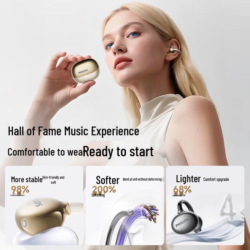 Philips TAT3469 Wireless Ear Clip Bluetooth Headphones