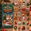 24-Day Mini Christmas Brick Ornament Advent Calendar PVC Building Blocks Set Holiday Decor