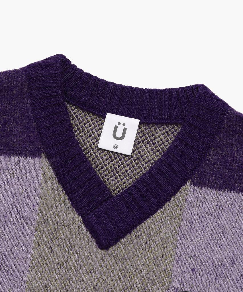 ISTKUNST Uuu Oval Logo Coloring Knit Vest_Purple(Ik2Cfmk680A)