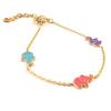 Altesse [P0148] - Children's Gold-plated Bracelet 'Elephants' Tutti Frutti - 17 Cm