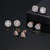 Elegant Rose Gold & Yellow Zircon Square Stud Earrings - Perfect Christmas Gift