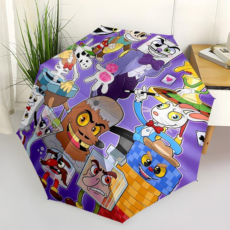 

1pc Skeleton Rabbit & Cube Outdoor Umbrella - Automatic Opening/Closing, Portable 3-Fold Design, 8-Bone Iron Frame, Perfect Gift for Fans, Travelers,