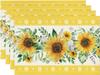Sonnenblumen Blätter Blume Sommer Platzsets Set von 4, 12x18 Zoll Saisonale Feiertags Tischsets für Party Küche Esstisch Dekoration