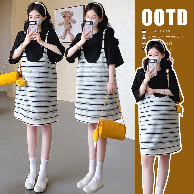 Summer 2026 Plus Size Maternity Two-Piece Skirt Set XL