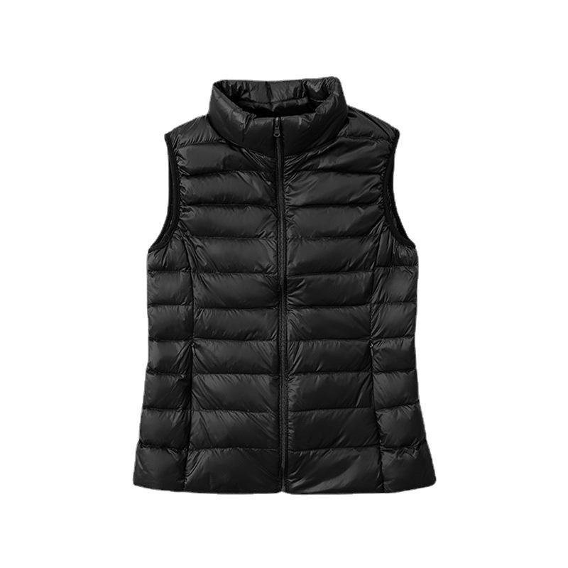 Women's Lightweight Short Down Vest - Sleeveless Winter Outerwear Jacket