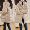 Middle and Old Down Cotton-padded Clothes Winter New Medium and Long Fashion Casual Thickened Cotton-padded Clothes Warm Cotton-padded Jacket