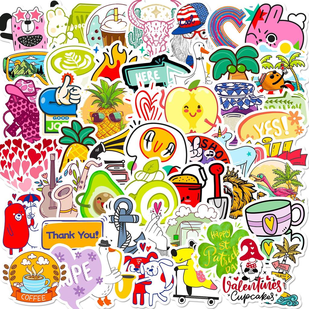 50 Small Fresh Web Pictures Stickers Graffiti Stickers Travel Boxes Skateboard Refrigerator Laptop Decoration Protection