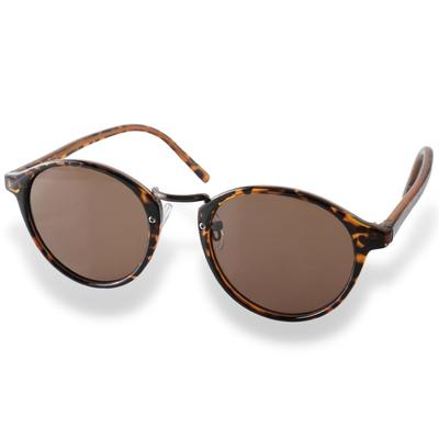 [VALERIA] Boston Sunglasses, UV Protection, Men's & Women's, with Hard Case (Brown)
