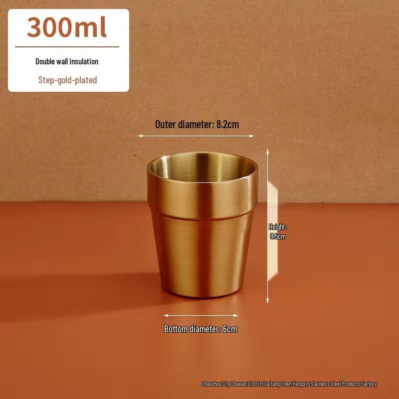 Korean Style Double Layer Insulated 304 Stainless Steel Cup for Water, Tea, Coffee, Beer, and Cold Drinks