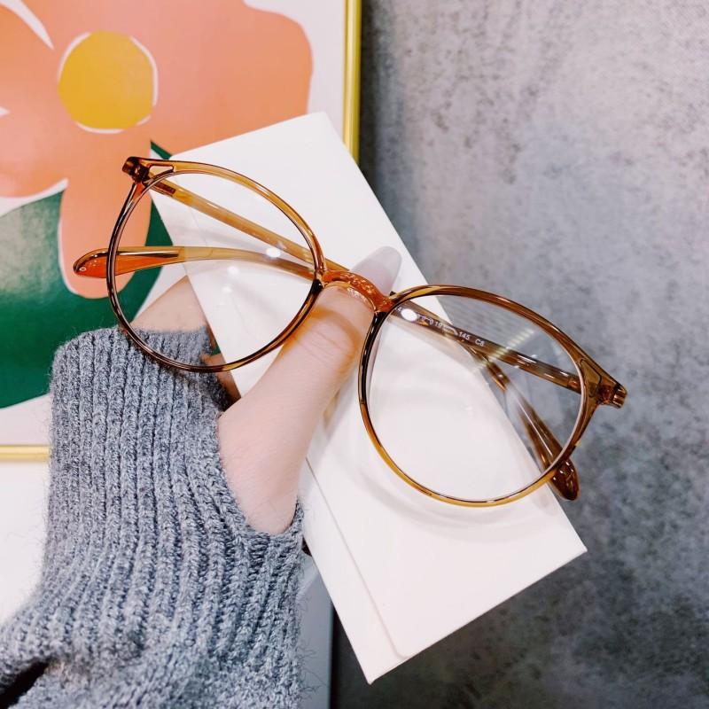 Men Women Round Frame Short-sighted Eyewear Blue Light Myopia Glasses Unisex Retro Anti-blue Light Eyeglasses Diopter To -4.0