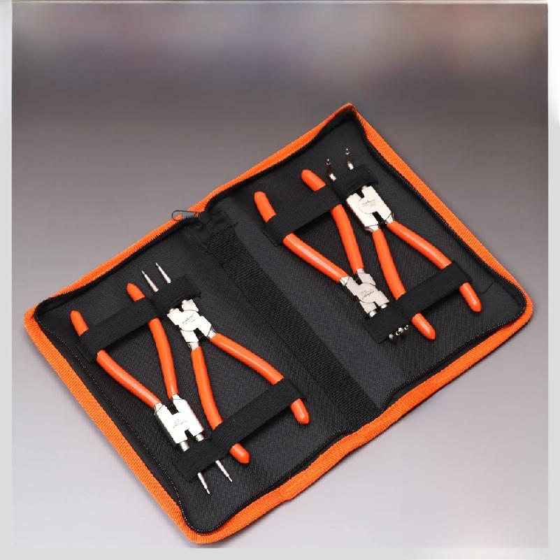 4Pcs 7" Circlip Pliers Set Internal / External / Bent / Straight Ring Remove Tools